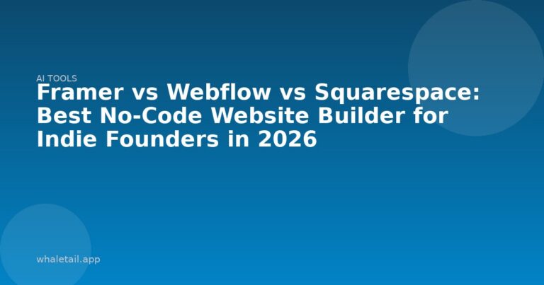 Framer vs Webflow vs Squarespace: Best No-Code Website Builder for Indie Founders in 2026 ⏱️ 13 min read